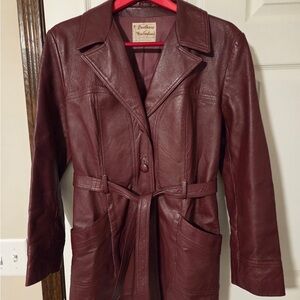 Luxurious Burgundy Leather Jacket for Women